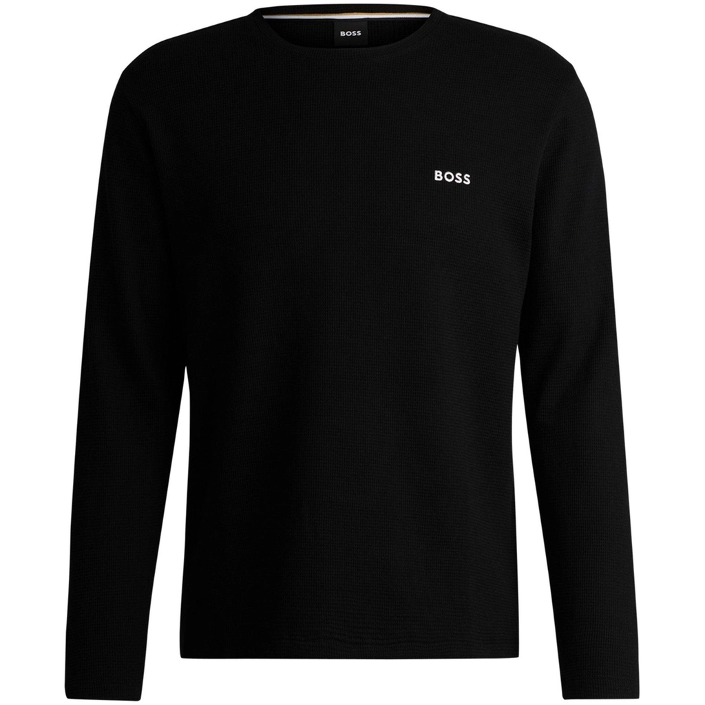 Hugo Boss Waffle Ls-Shirt 10242355 02 - Black 001